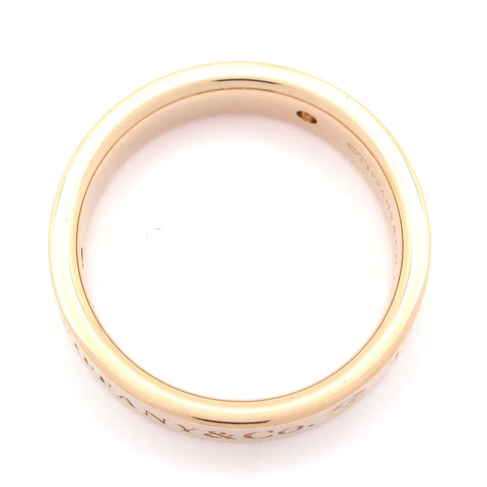 Tiffany & Co. Flat Band Ring Ring 18K Rose Gold Diamond